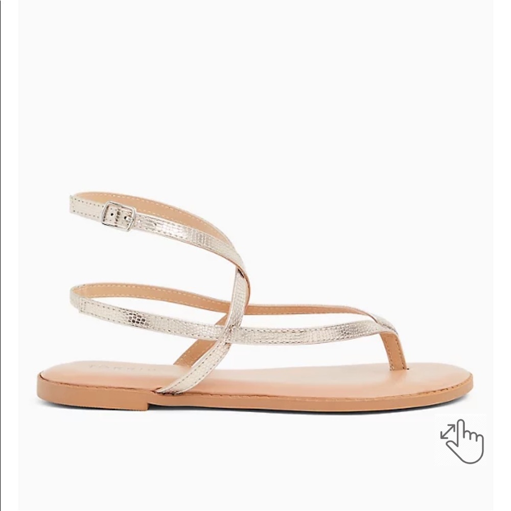 Torrid t-strap gladiator sandal in rose gold color